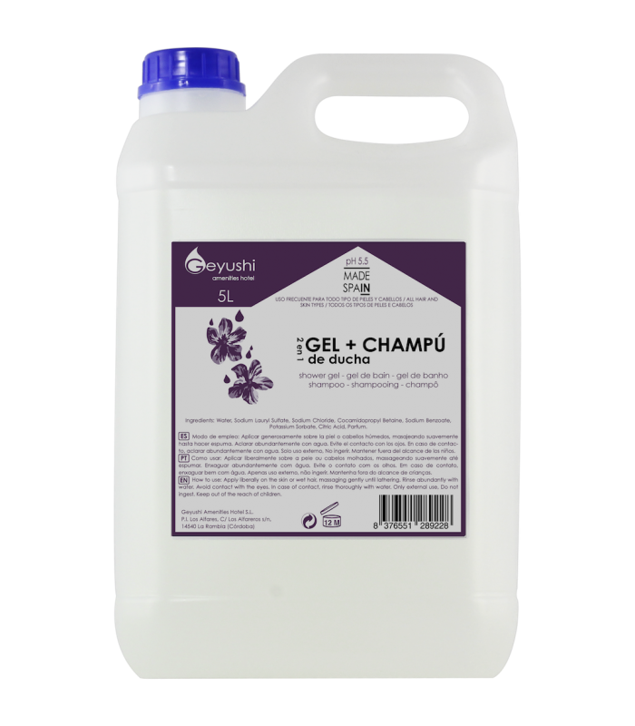 Gel & Champú Garrafa 5 litros 4 unidades Gel y Jabón Geyushi GY-GARRGCH5L