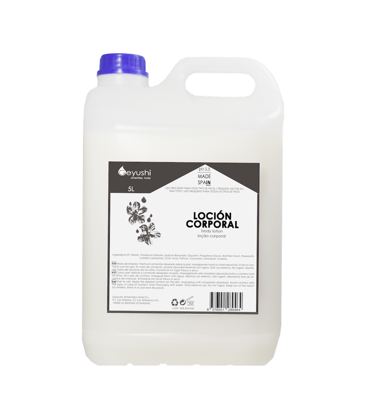 Loción Corporal garrafa 5L 4 uds Te Verde Loción Corporal Geyushi GY-GLC5L