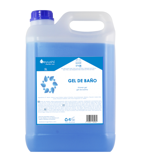 Gel de Baño garrafa 5 litros 4 unidades Gel y Jabón Geyushi GY-GARRGEL5L