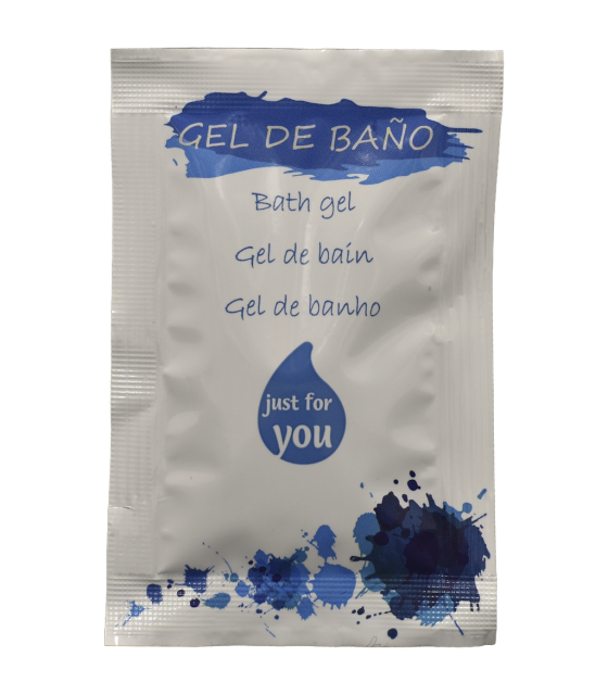 Sobre Gel de Baño 10 ml Just For you 200 unds. Gel y Jabón Geyushi GY-SGC200