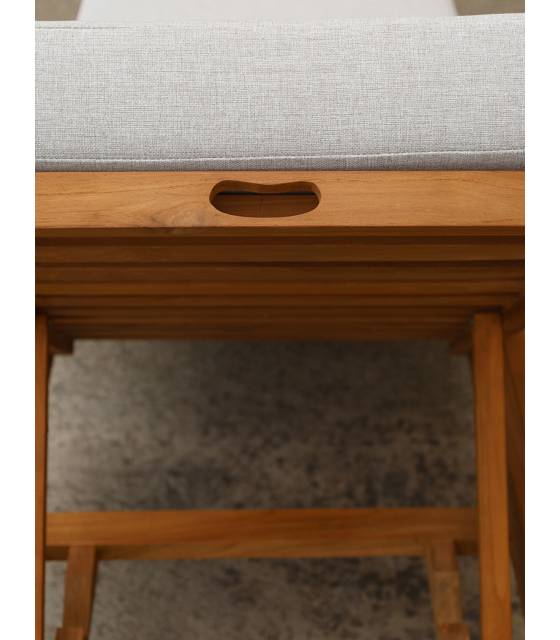 Tumbona reclinable madera teca tejido náutico Tumbonas CONVA CTK-T60NC