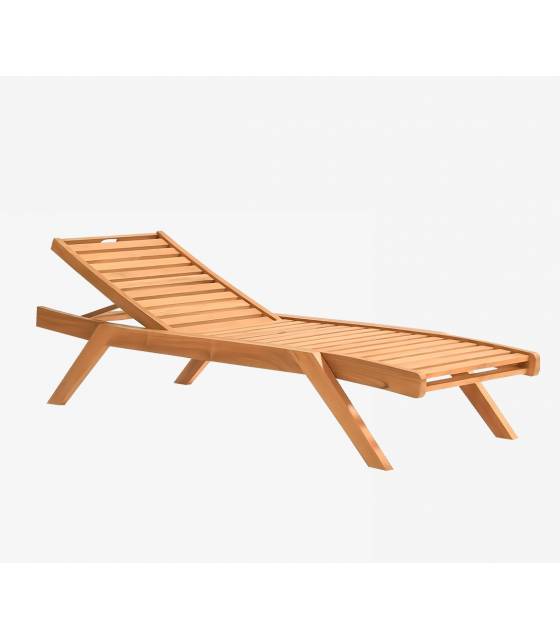 Tumbona reclinable madera teca tejido náutico Tumbonas CONVA CTK-T60NC