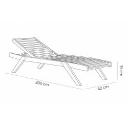 Tumbona reclinable madera teca tejido náutico Tumbonas CONVA CTK-T60NC