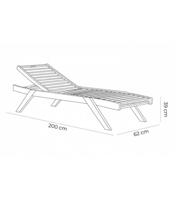 Tumbona reclinable madera teca tejido náutico Tumbonas CONVA CTK-T60NC