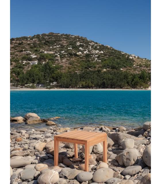 Mesa Baja Cuadrada Madera Teca 45cm Tumbonas CONVA CTK-M45