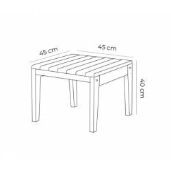 Mesa Baja Cuadrada Madera Teca 45cm Tumbonas CONVA CTK-M45