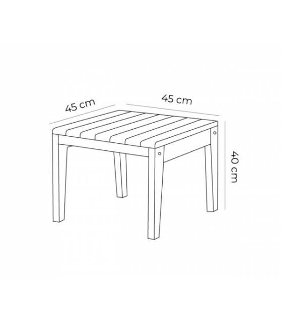 Mesa Baja Cuadrada Madera Teca 45cm Tumbonas CONVA CTK-M45