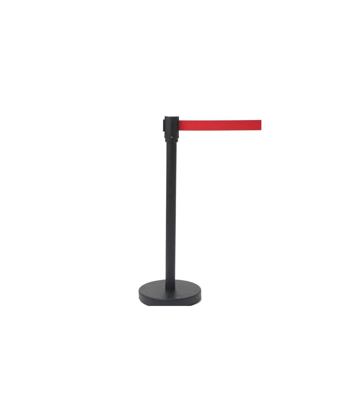 Poste separador negro cinta roja 2 m. Organizadores de Filas  LY13005010
