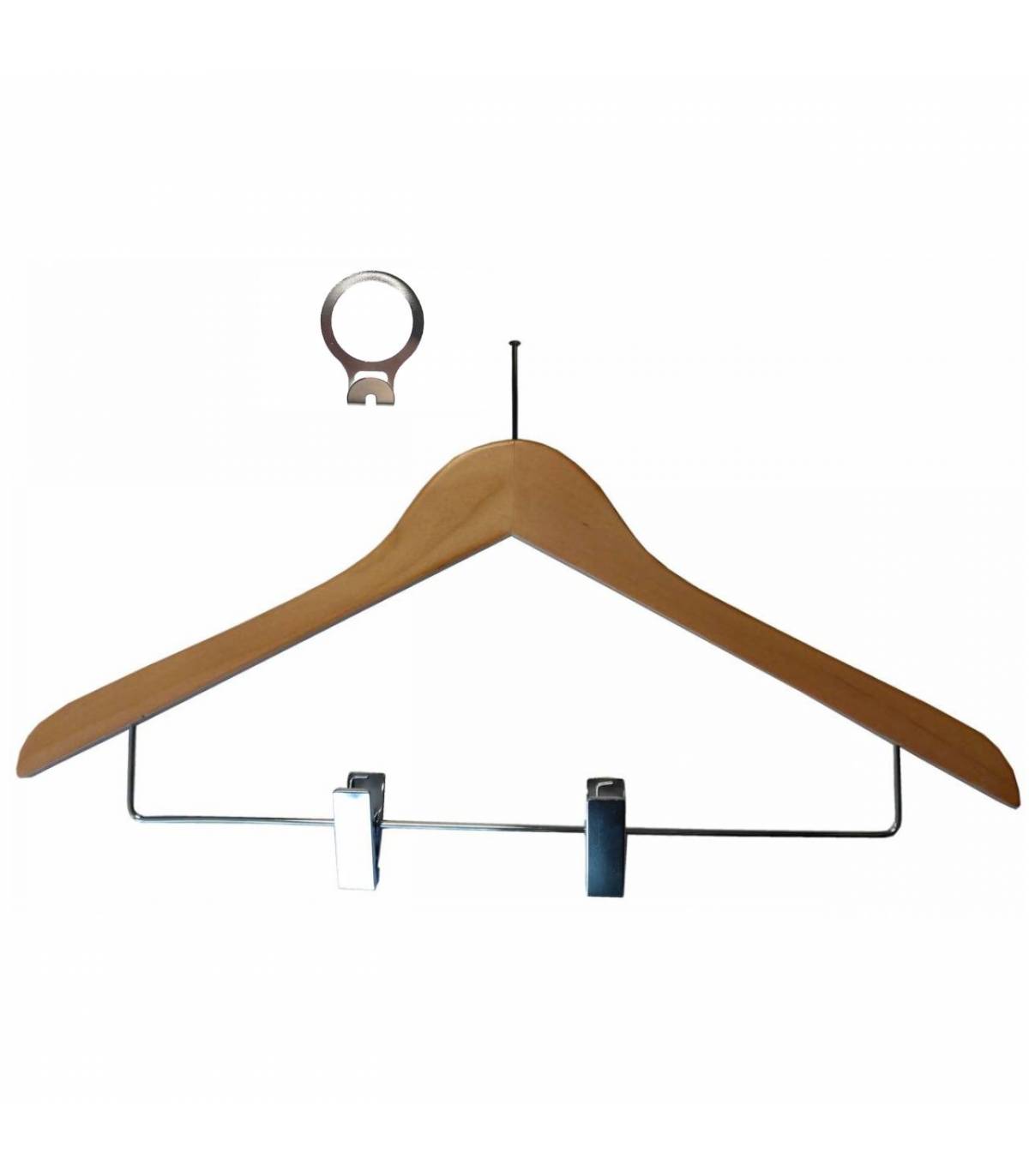 Percha madera con pinzas y anilla antirrobo 20 uds Perchas Armario  PC903368-GSA
