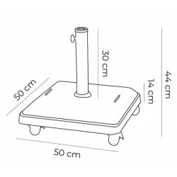 Base Sombrilla Cemento con ruedas 37kg Bases de Parasoles CONVA COLTH137