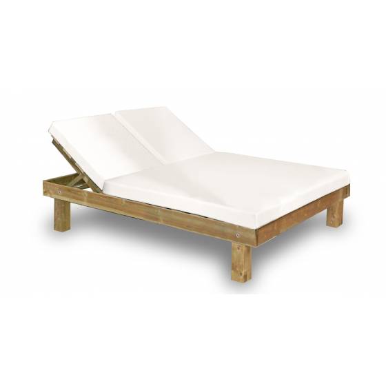 Tumbona Doble Madera Tejido Náutico Tumbonas CONVA CMRPR135NC