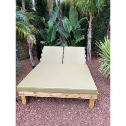 Tumbona Doble Madera Tejido Náutico Tumbonas CONVA CMRPR135NC