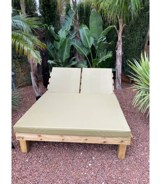 Tumbona Doble Madera Tejido Náutico Tumbonas CONVA CMRPR135NC