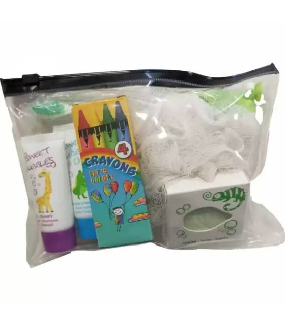 Neceser Baño Infantil con Esponja 50 unds. Set Aseo Personal Geyushi GY-NISBCE