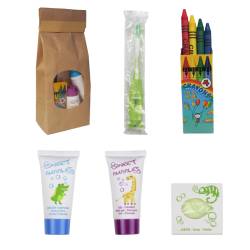 Kit Baño Infantil Sweet Bubble Bolsa Kraft 60 uds Set Aseo Personal Geyushi GY-KISBK