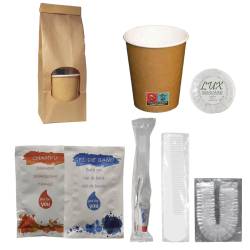 Set Amenities con Vaso Bolsa Kraft 90 uds Set Aseo Personal Geyushi GY-STVDAISYK
