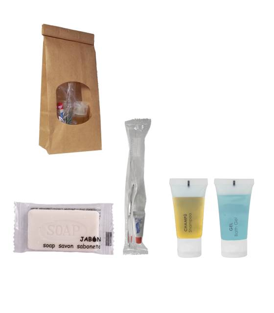 Set Amenities Bolsa Kraft 60 uds Set Aseo Personal Geyushi GY-BFTJSDK
