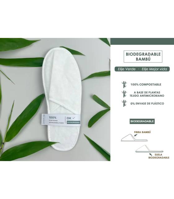 Zapatillas Bambú Biodegradable 200 uds Zapatillas Hotel Geyushi GY-2872ZB