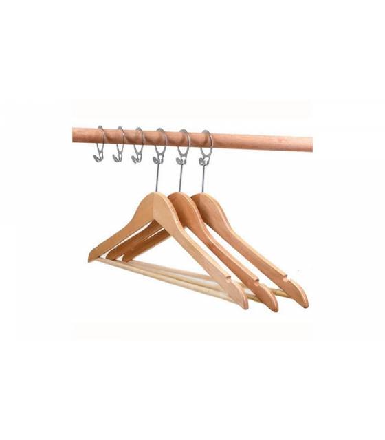 Percha madera con anilla antirrobo Metal 100 uds. Perchas Armario  PC903068-GSA