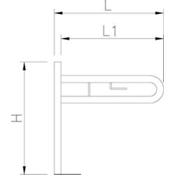 Barra de apoyo inox abatible Anclaje a suelo Barras basculantes Fricosmos FC-481670