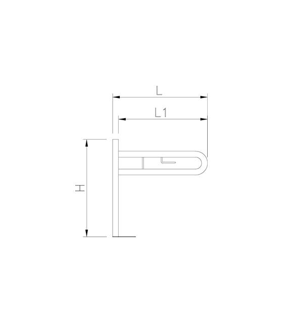 Barra de apoyo inox abatible Anclaje a suelo Barras basculantes Fricosmos FC-481670