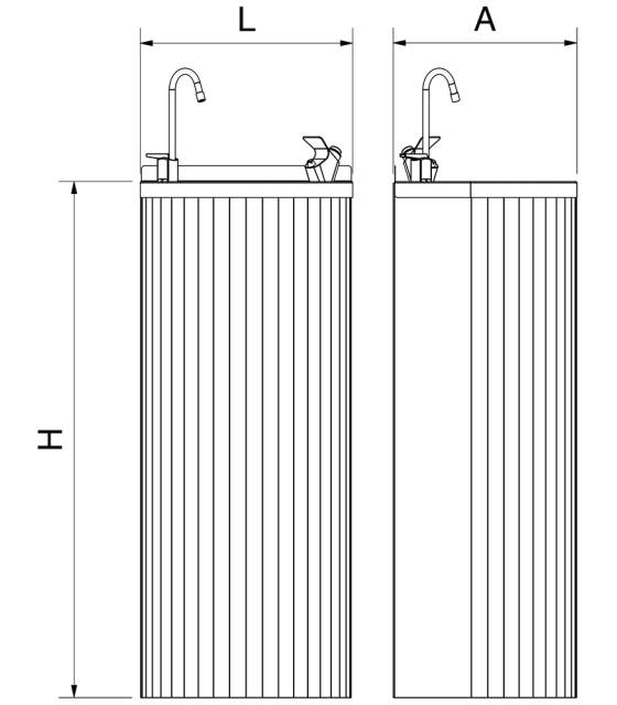 Fuente de agua fría inoxidable Light-M Fuentes de agua refrigeradas Fricosmos FC-064280