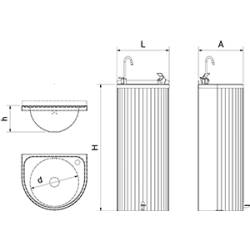 Fuente de Agua Columna Inox Fricosmos Fuentes de agua sin refrigeración Fricosmos FC-064206