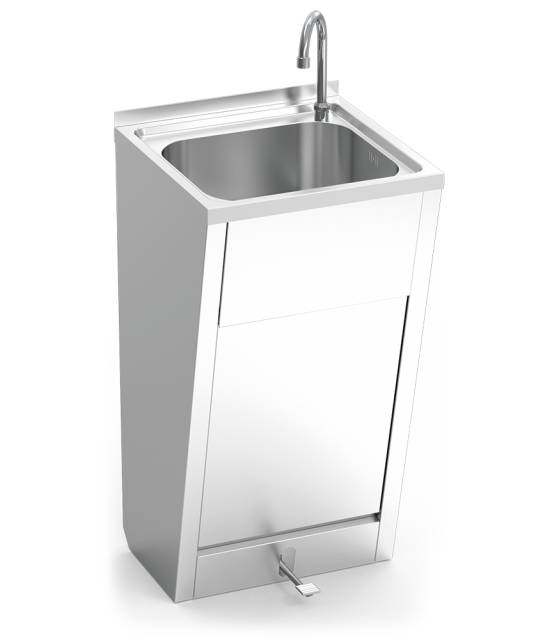 Lavamanos Mezcla Fría-Caliente con pedal Lavamanos Inox de Pie Fricosmos FC-061004