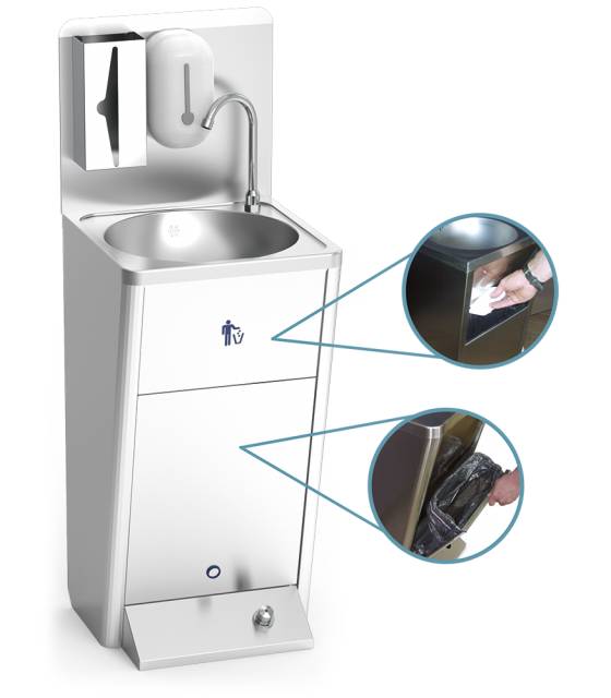 Lavamanos Integral con pulsador de pie Lavamanos Inox de Pie Fricosmos FC-061414