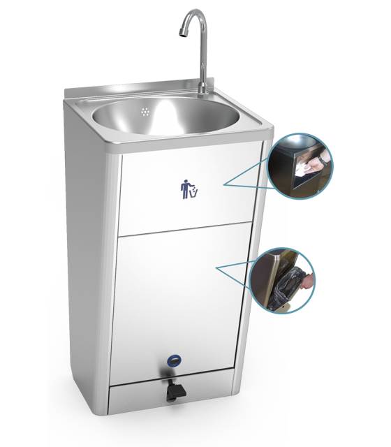 Lavamanos Portátil autónomo de gran caudal Lavamanos Inox Portátil Fricosmos FC-061428