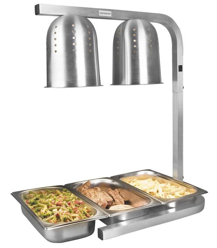 Lámpara Calentamiento Infrarrojos Doble 550W Calentadores Buffet LACOR LC-69061
